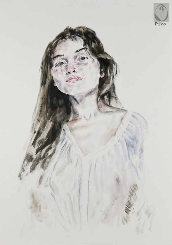 oil on paper - olio su carta di Piro